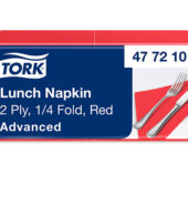 477210 Tork Red Lunch Napkin, 4-fold, 2ply, 200nap x10 200s × 1