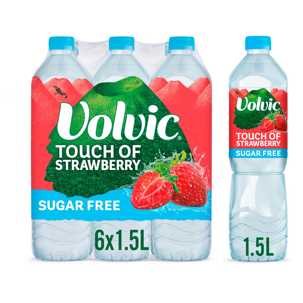 Volvic Touch of Strawberry 1.5L 1.5Ltr × 6 × 1