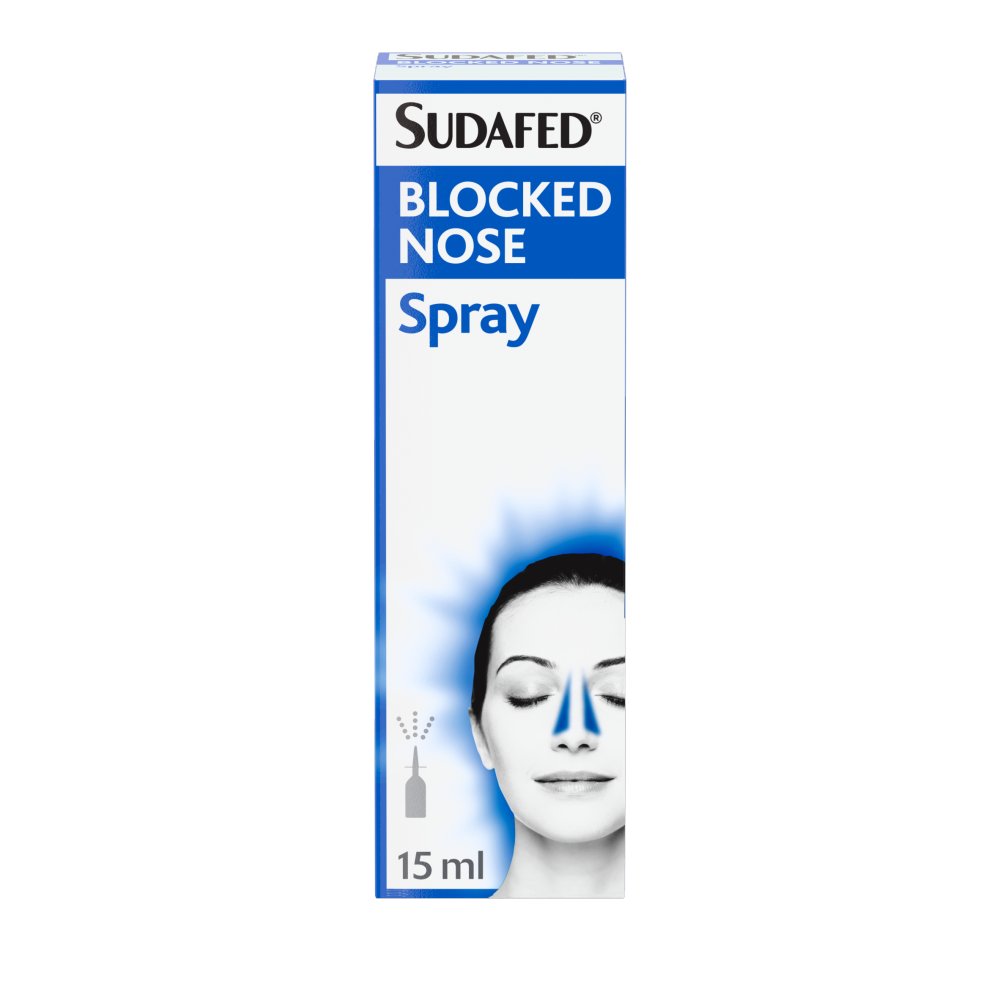 Sudafed Blocked Nose Spray Congestion Relief Lasts Up to 10 Hours 15ml 15ml × 5 × 1