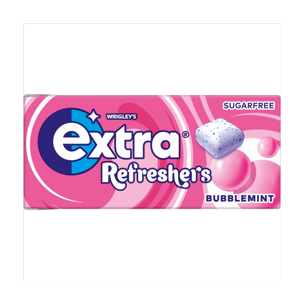 Extra Refreshers Bubblemint Sugarfree Chewing Gum Handy Box 7 Pieces 7pce × 16 × 1