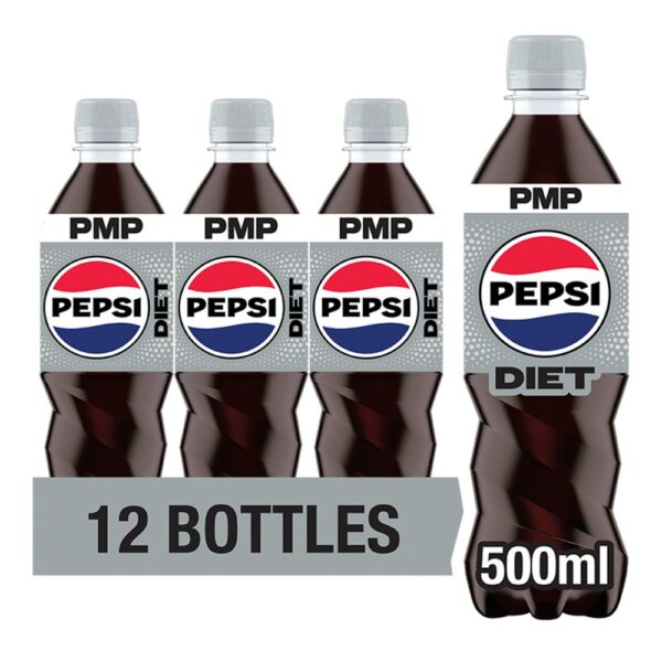 Diet Pepsi Cola Bottle  500ml 500ml × 12 × 1