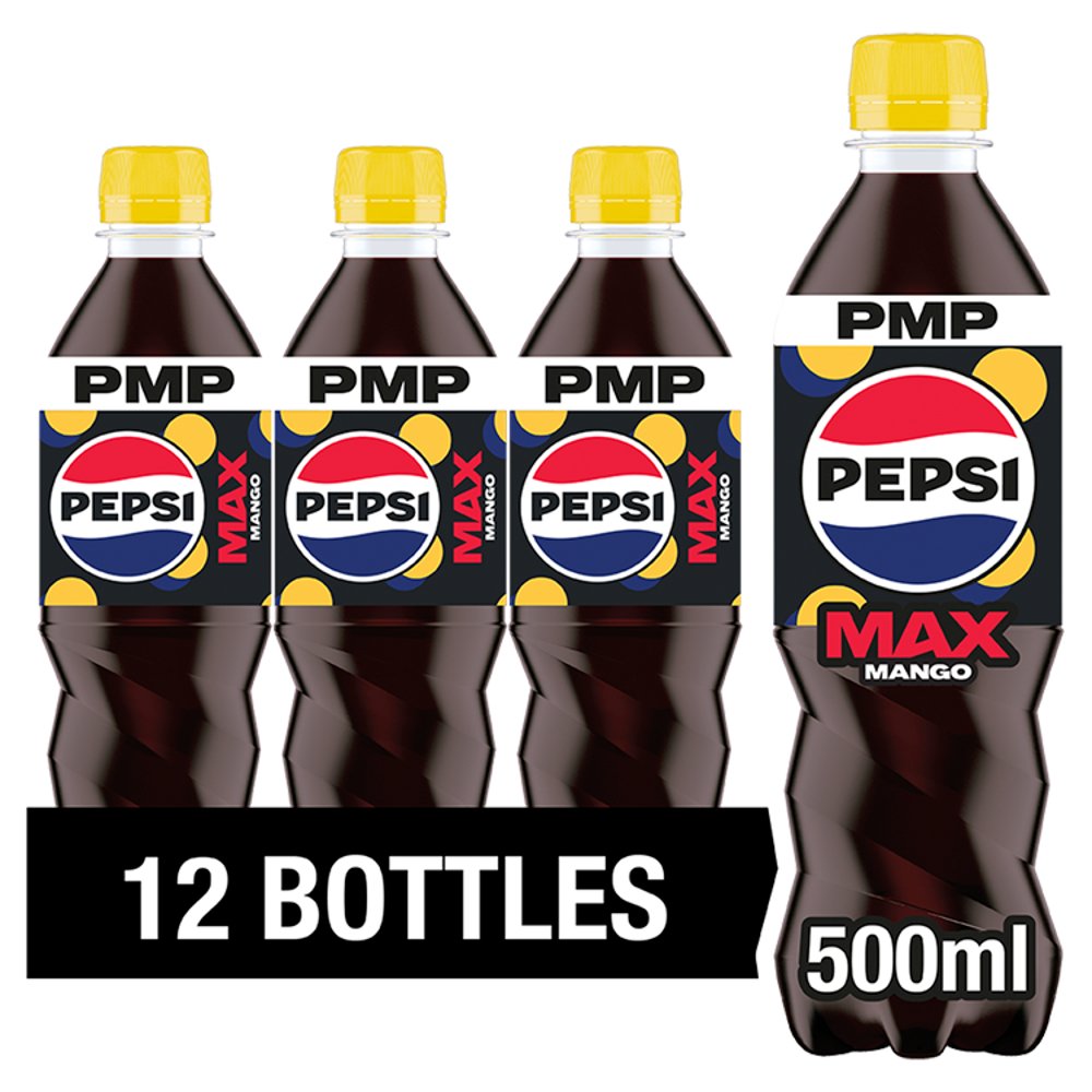Pepsi Max Mango No Sugar Cola Bottle  500ml 500ml × 12 × 1