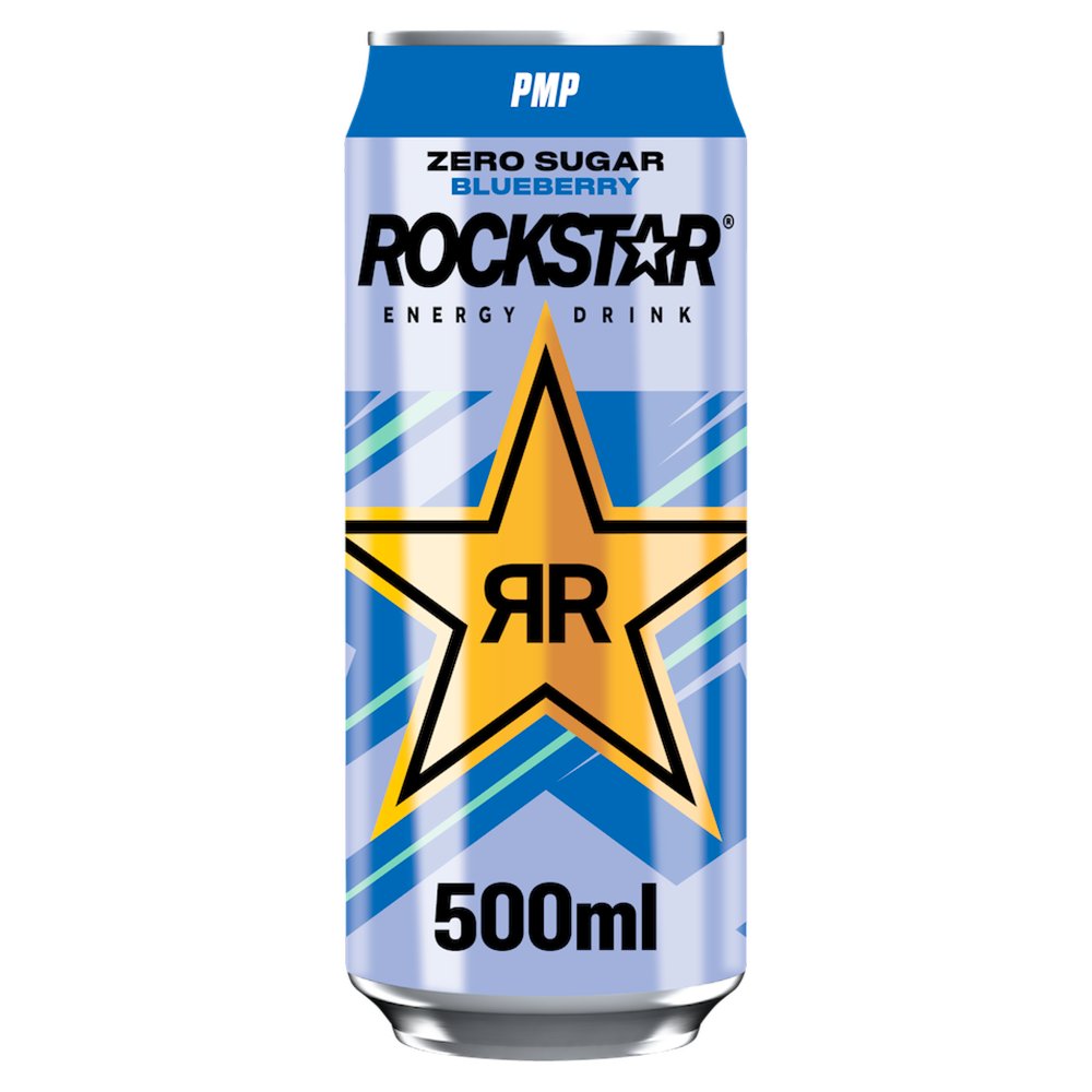 Rockstar Zero Sugar Blueberry Energy Drink 500ml 500ml × 12 × 1
