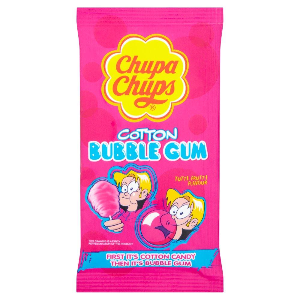Chupa Chups Cotton Bubble Gum Tutti Frutti Flavour 11g 12g × 12 × 12