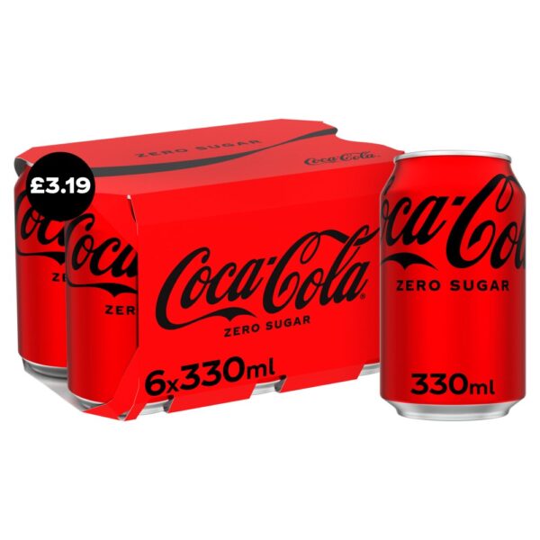 Coca-Cola Zero Sugar 6 x 330ml   330ml × 4 × 1