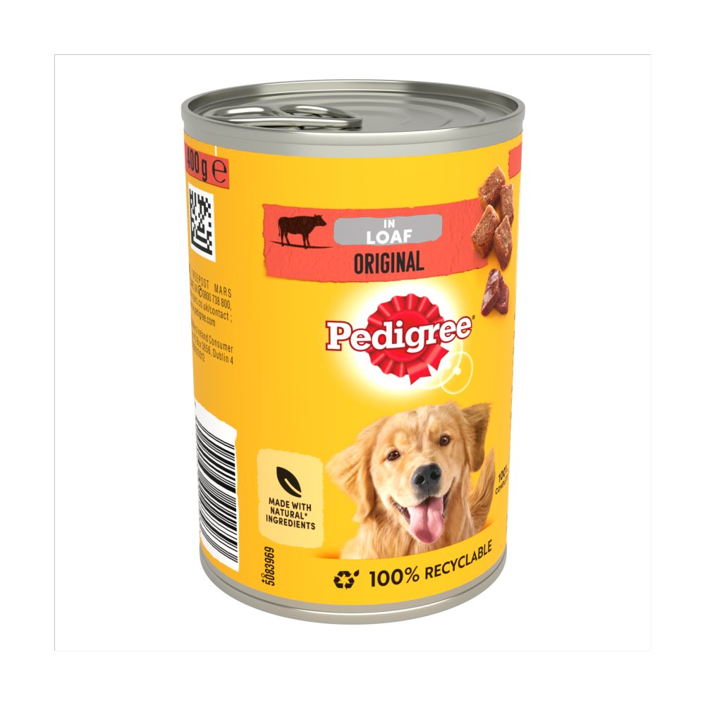 PEDIGREE® Adult Wet Dog Food Original in Loaf 400g Can 400g × 12 × 1