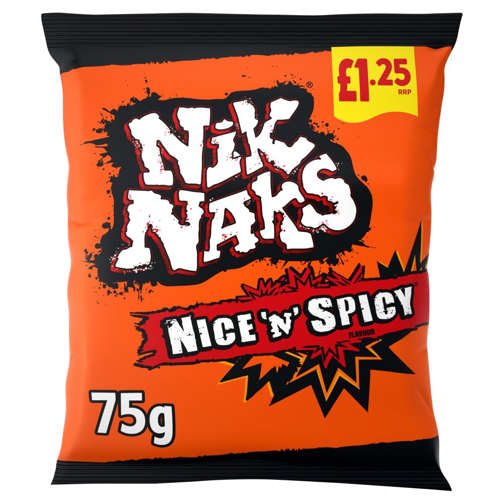 Nik Naks Nice ‘N’ Spicy Crisps 75g,   75g × 20 × 1