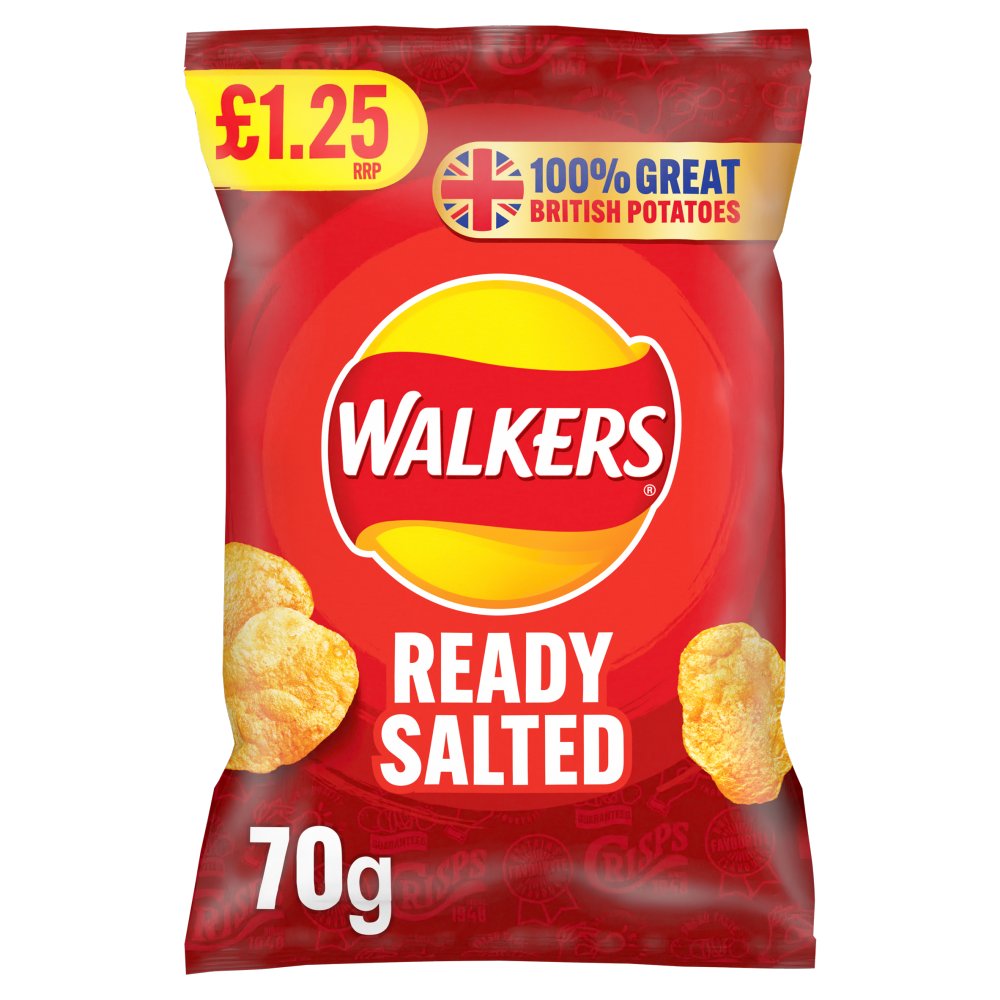 Walkers Ready Salted Crisps  RRP  70g 70g × 18 × 1