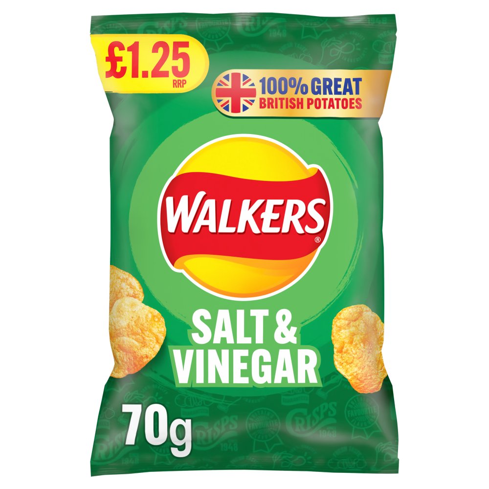 Walkers Salt & Vinegar Crisps  RRP  70g 70g × 18 × 1