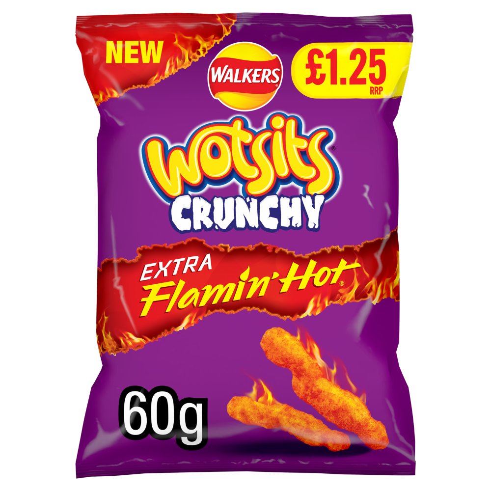 Wotsits Crunchy Extra Flamin’ Hot Sharing Bag Crisps 60g  60g × 15 × 1