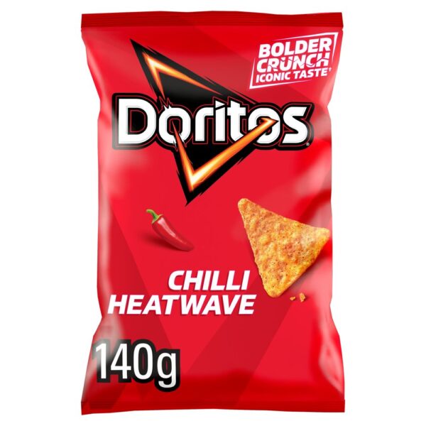 Doritos Chilli Heatwave Tortilla Chips Sharing Bag Crisps 140g 140g × 12 × 1