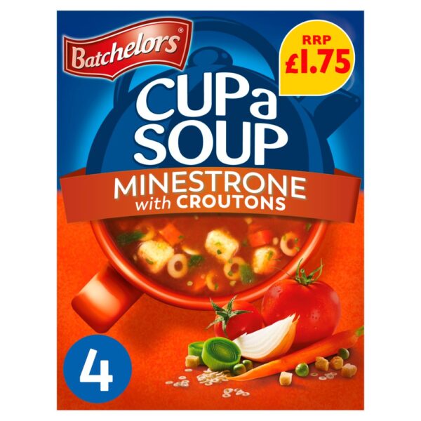 Batchelors Cup a Soup Minestrone with Croutons 4 Instant Soup Sachets 94g 94g × 9 × 1