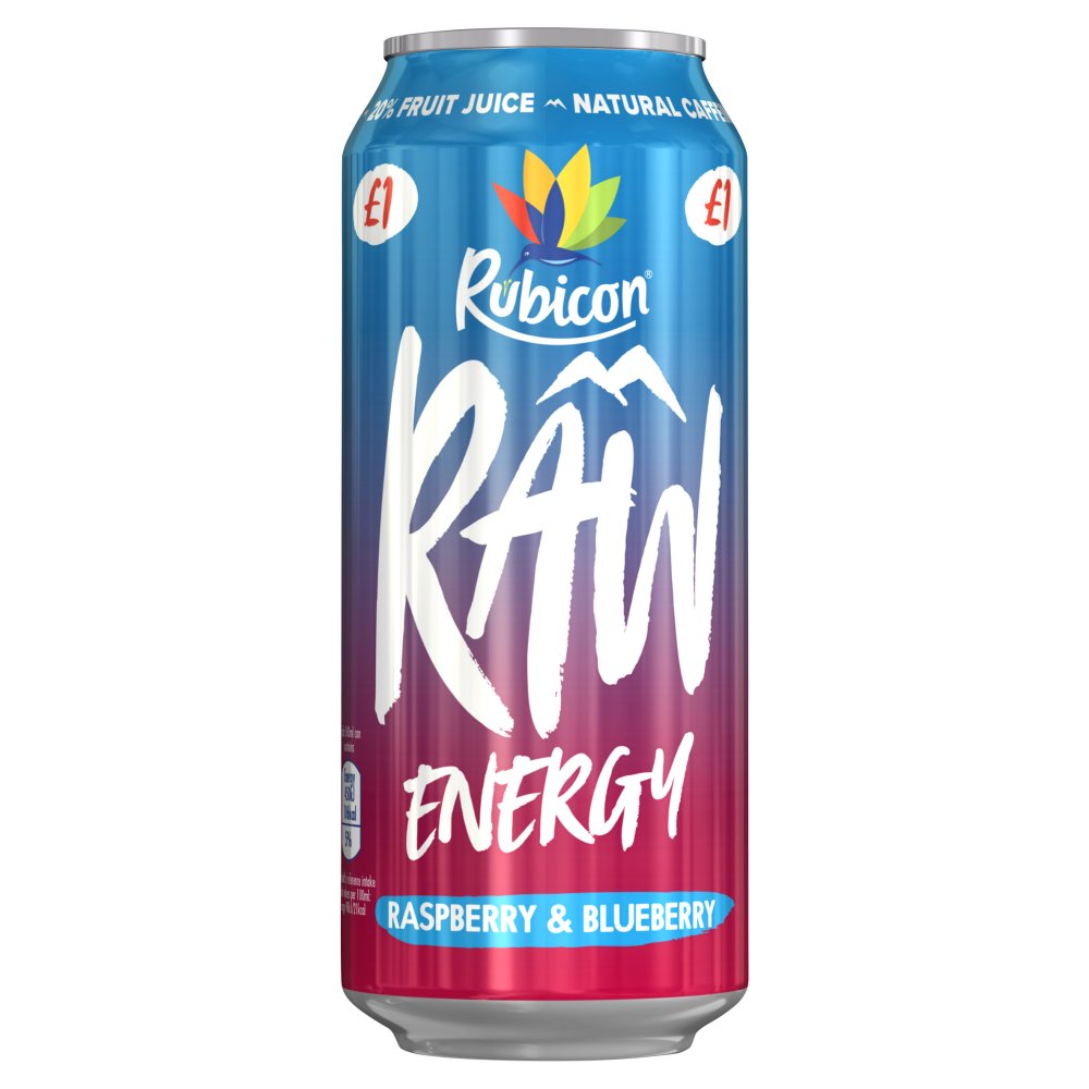 Rubicon Raw Energy Raspberry & Blueberry 500ml 500ml × 12 × 1