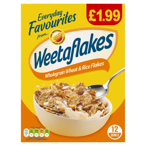 Weetabix Weetaflakes Wholegrain Wheat & Rice Flakes 375g 375g × 10 × 1