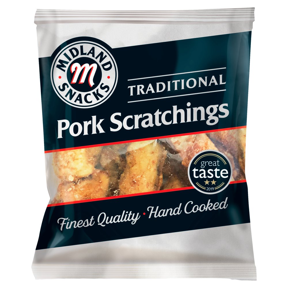 Midland Snacks Traditional Pork Scratchings 40g 40g × 12 × 1