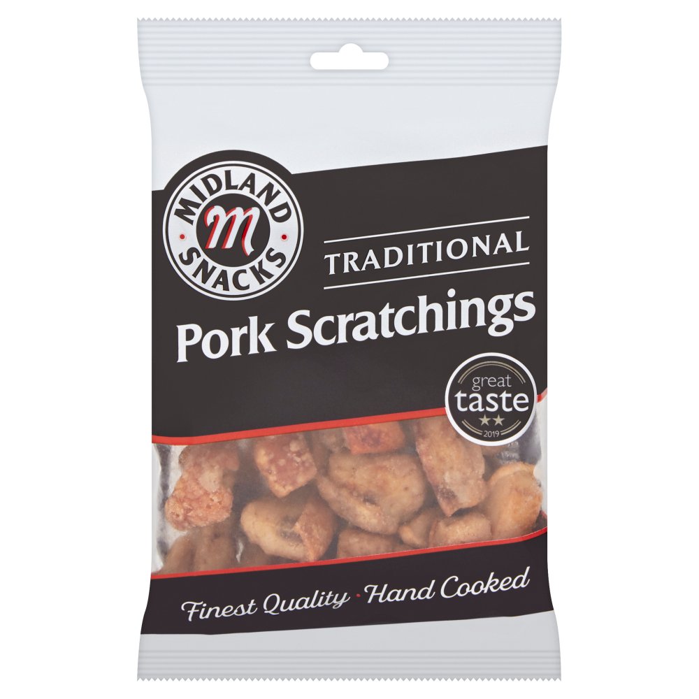 Midland Snacks Traditional Pork Scratchings 70g 70g × 12 × 1