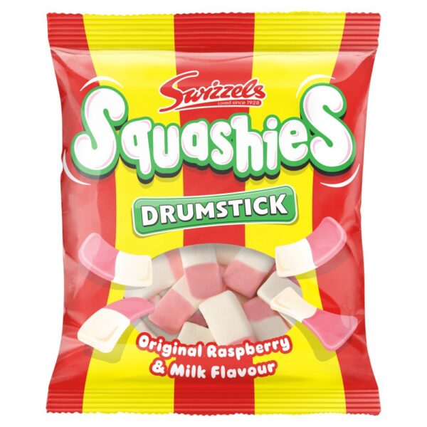 Swizzels Squashies Drumstick Original Raspberry & Milk Flavour 120g 120g × 12 × 1