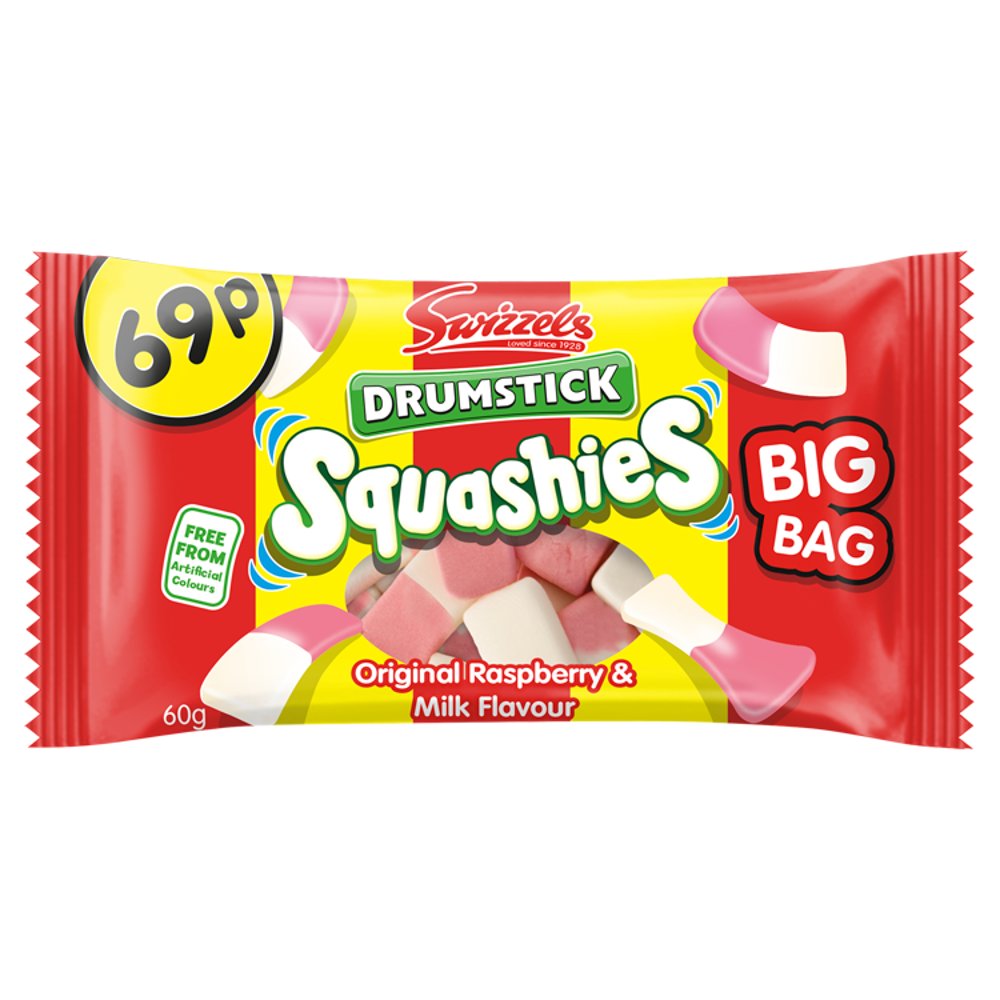 Swizels Drumstick Squashies Original Raspberry & Milk Flavour 60g 60g × 30 × 1