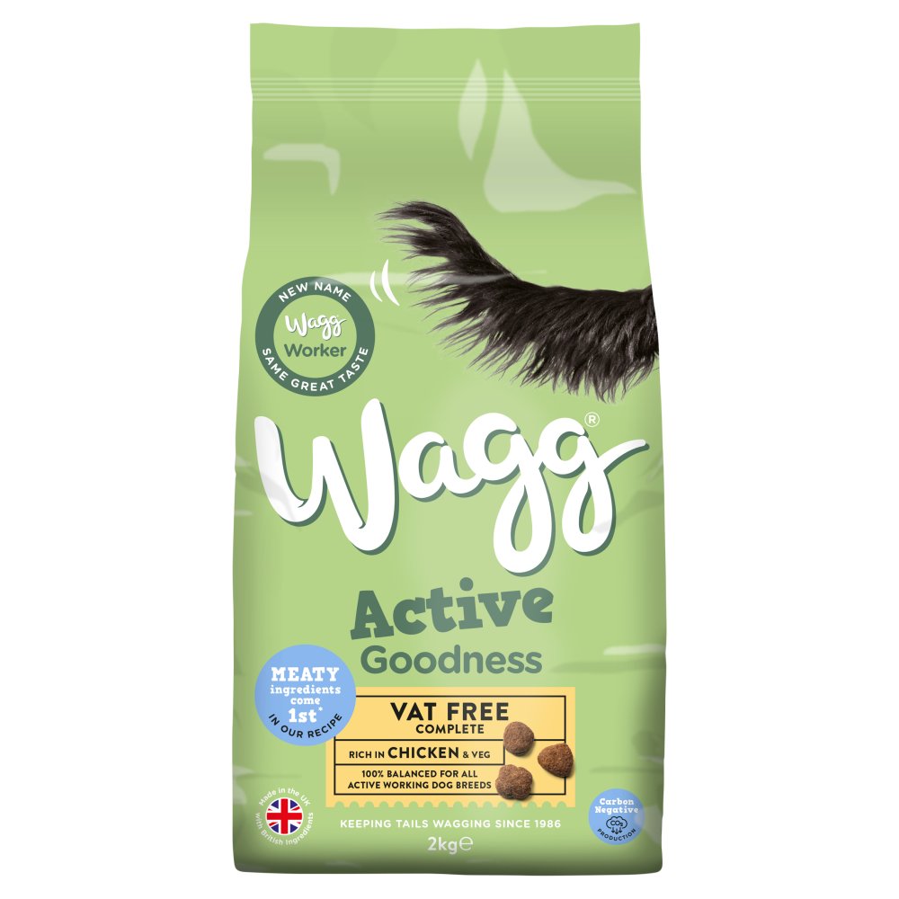 Wagg Active Goodness Vat Free Complete Rich in Chicken & Veg 2kg 2Kg × 4