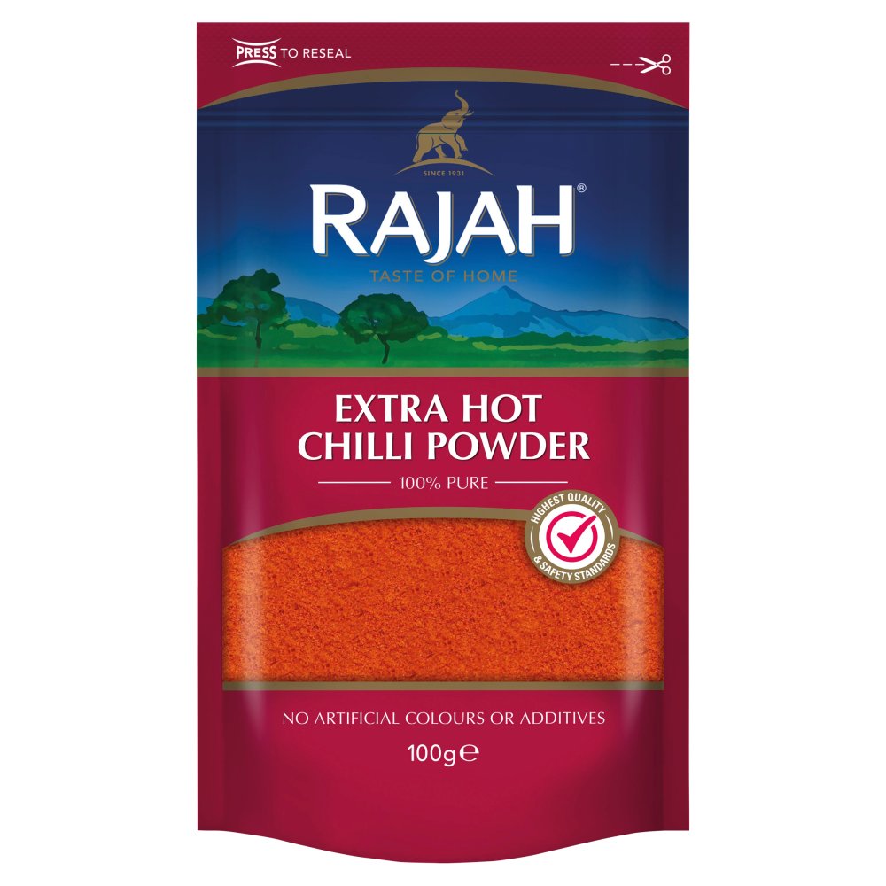 Rajah Extra Hot Chilli Powder 100g 100g × 10 × 1