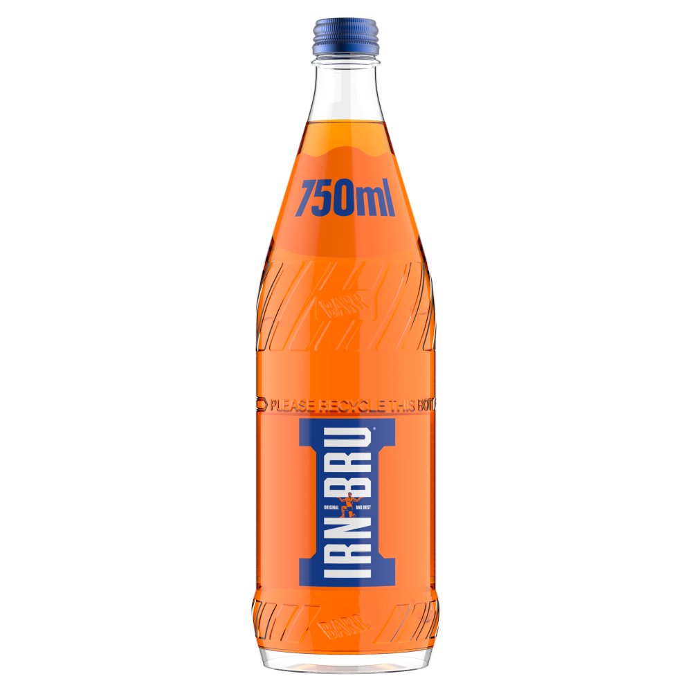 IRN-BRU Soft Drink Glass Bottle 750ml 750ml × 12 × 1