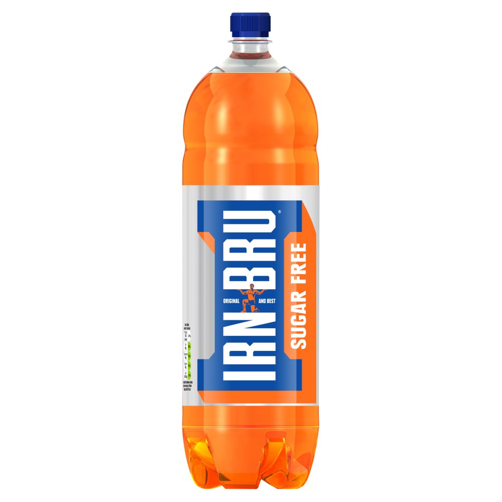 IRN-BRU Sugar Free Soft Drink Bottle 2 Litre 2Ltr × 6 × 1