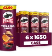 Pringles Texas BBQ Sharing Crisps 6 x 165g   165g × 6 × 1