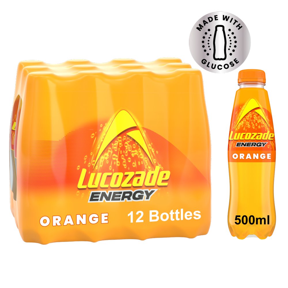 Lucozade Energy Drink Orange 500ml 500ml × 12 × 1