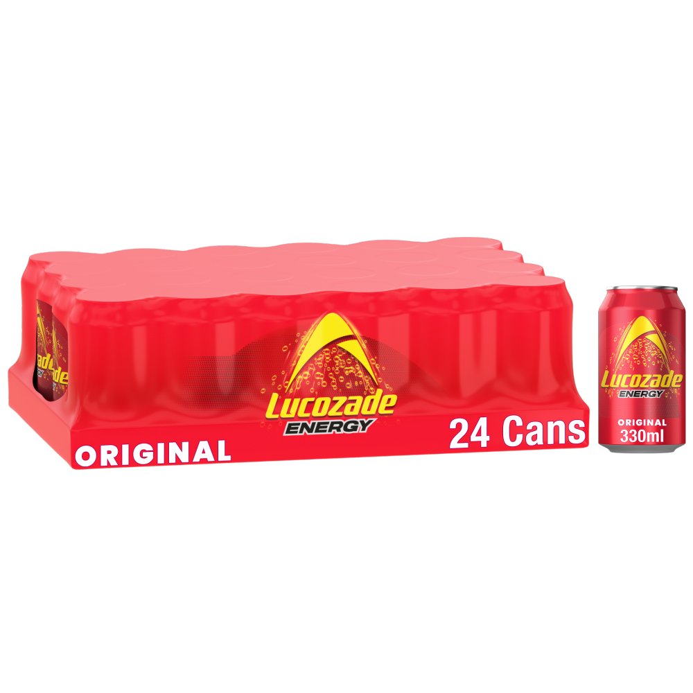 Lucozade Energy Drink Original Can 330ml 330ml × 24 × 1