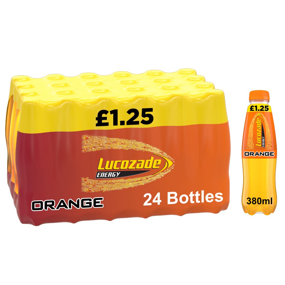 Lucozade Energy Drink Orange 380ml   380ml × 24 × 1