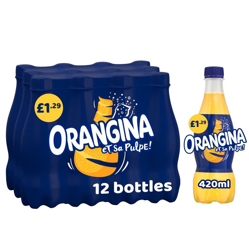 Orangina Sparkling Fruit Drink Orange 420ml   420ml × 12 × 1