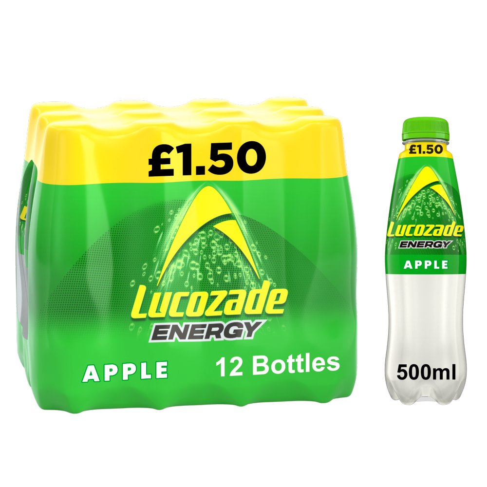 Lucozade Energy Drink Apple 500ml   500ml × 12 × 1