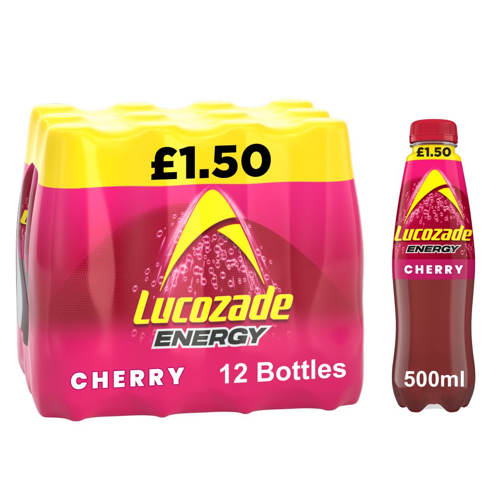 Lucozade Energy Drink Cherry 500ml   500ml × 12 × 1