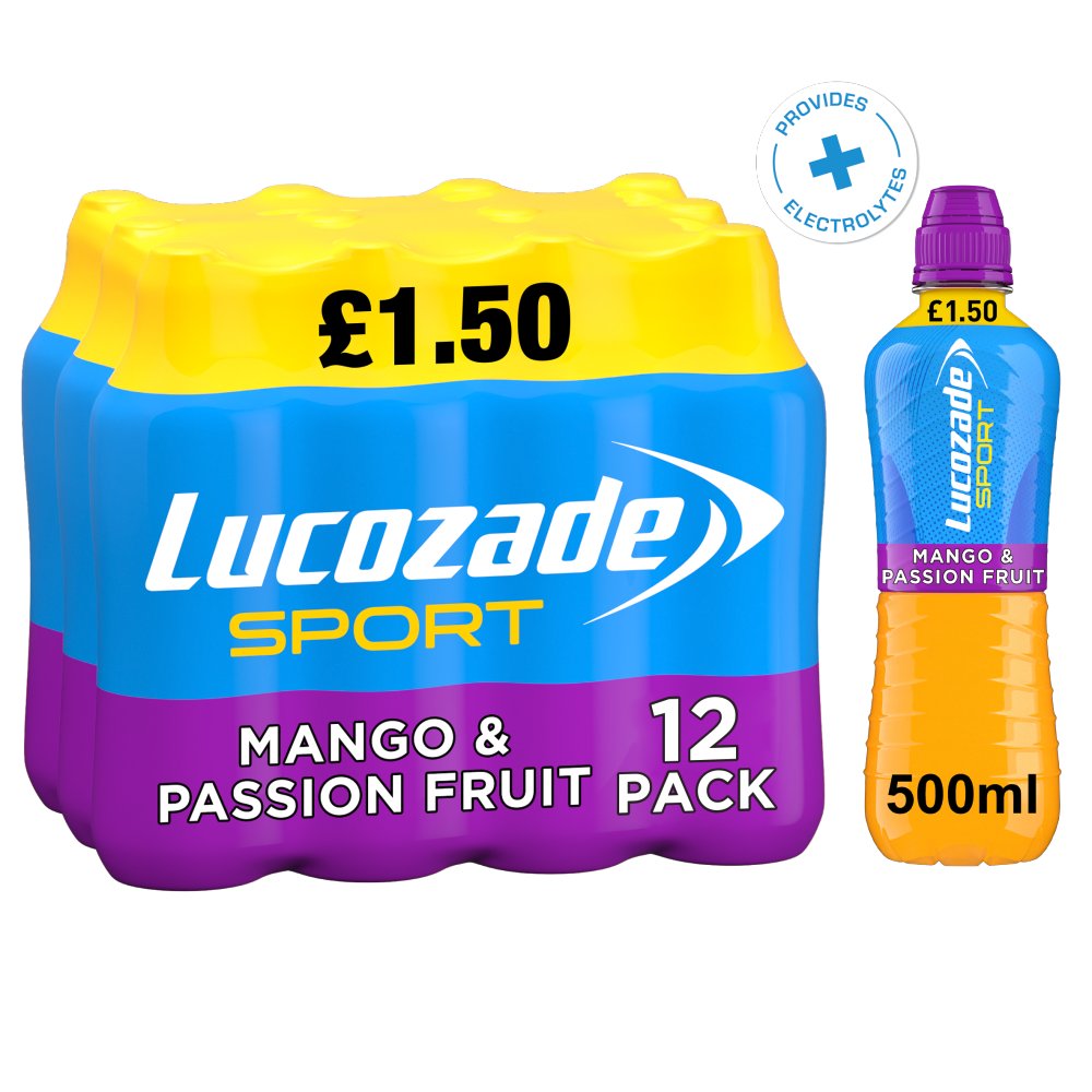 Lucozade Sport Drink Mango & Passion Fruit 500ml   500ml × 12 × 1