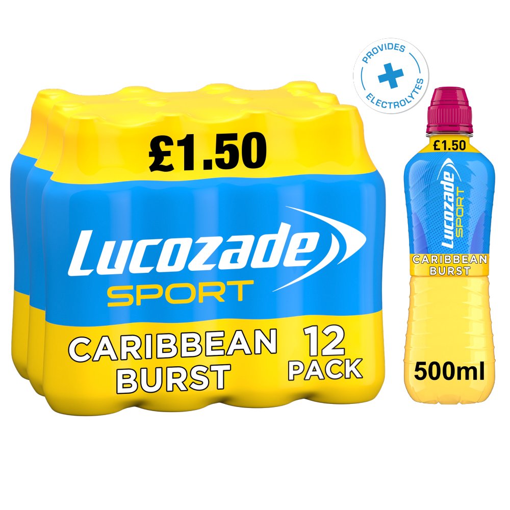 Lucozade Sport Drink Caribbean Burst 500ml   500ml × 12 × 1