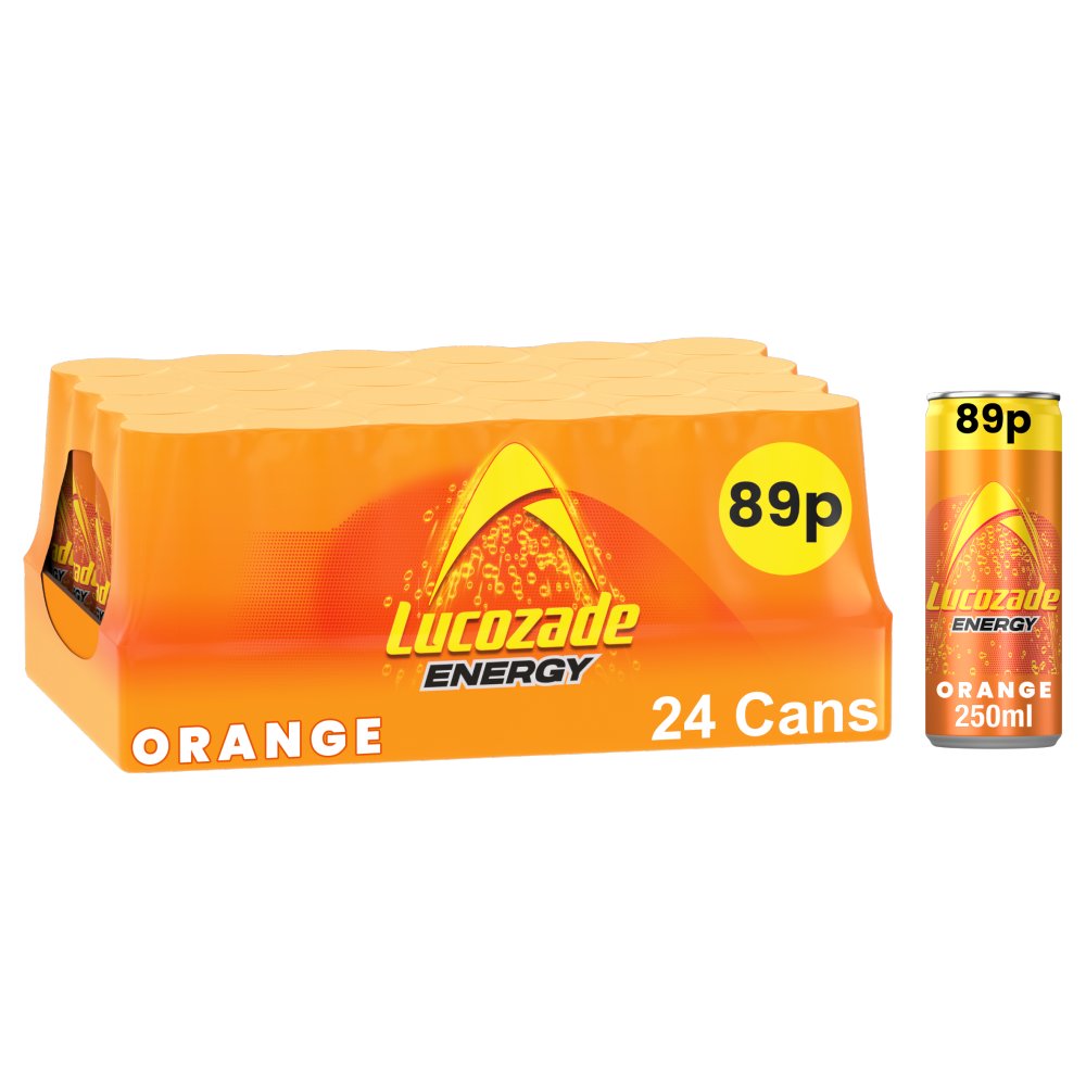 Lucozade Energy Drink Orange 250ml 89p  250ml × 24 × 1
