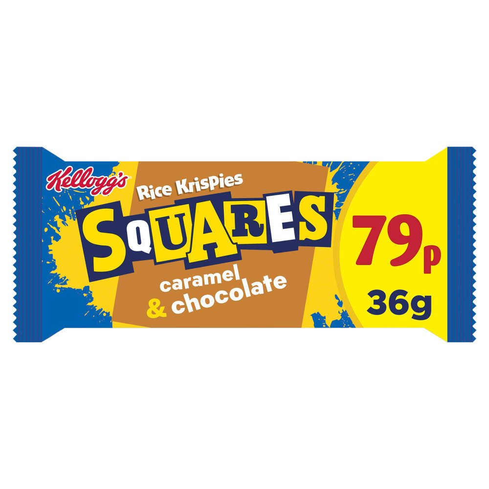 Kellogg's Rice Krispies Squares Caramel & Chocolate Snack Bar 30 x 36g 36g × 30 × 1