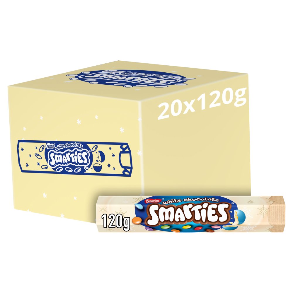 Smarties White Chocolate Giant Tube 120g 120g × 20