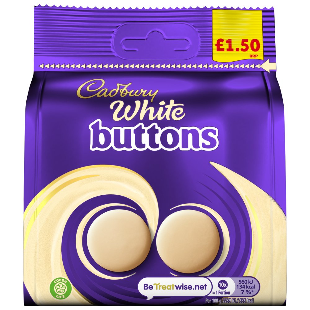 Cadbury White Buttons Chocolate Bag   85g 85g × 10 × 1