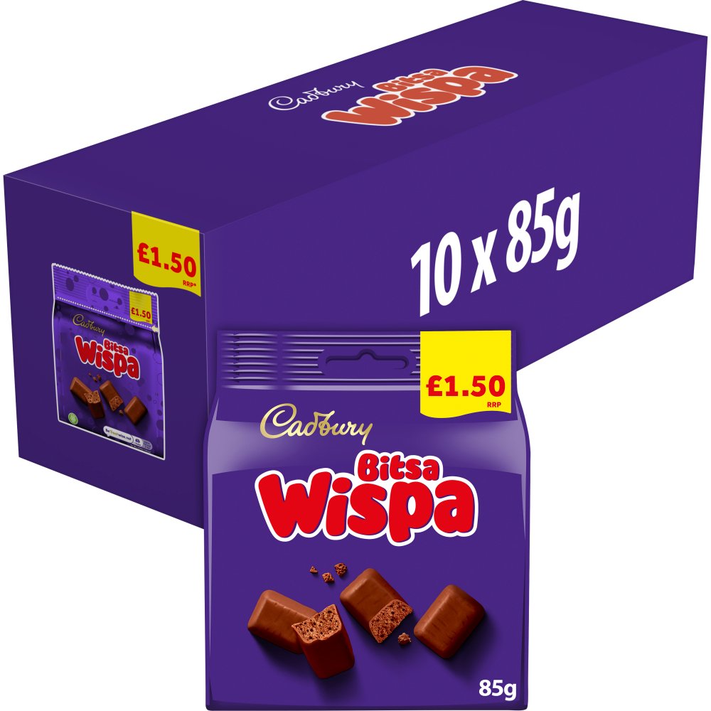 Cadbury Bitsa Wispa Chocolate Bag   85g 85g × 10 × 1