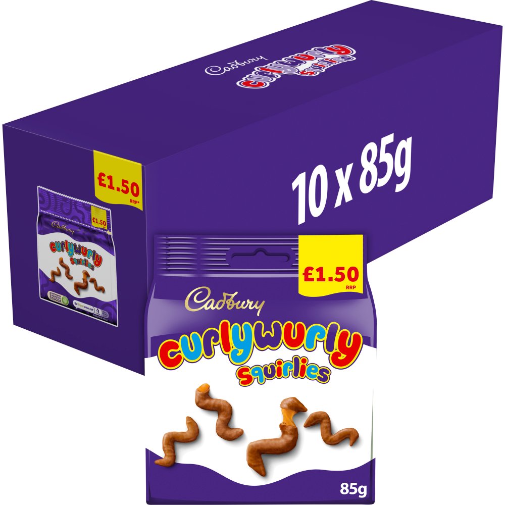 Cadbury Curly Wurly Squirlies Chocolate Bag   85g 85g × 10 × 1