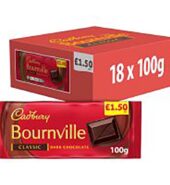 Cadbury Bournville Classic Dark Chocolate Bar   100g 100g × 18 × 1