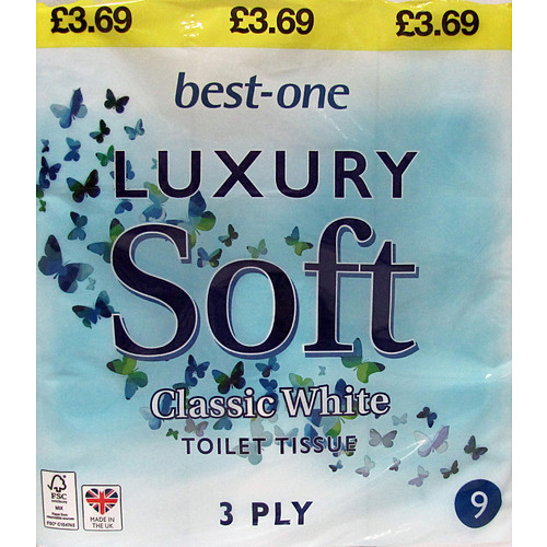Bestone Luxury Toilet Tissue White   9Roll × 5 × 1