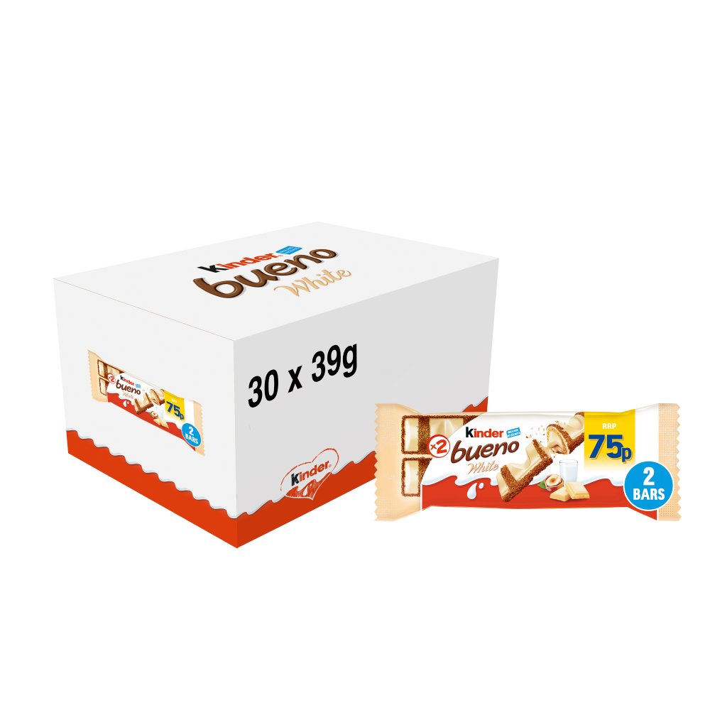 Kinder Bueno White Milk and Hazelnuts 2 Pieces 39g Sgl × 30 × 1