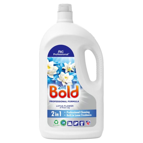 Bold Professional Washing Liquid Laundry Detergent Lotus & Lily, 90 washes, 4.05L 4.05Ltr × 3