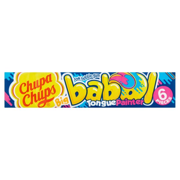 Chupa Chups Big Babol Blue Raspberry Flavour Soft Bubble Gum 6 Pieces 27.6g 6pk × 20 × 1