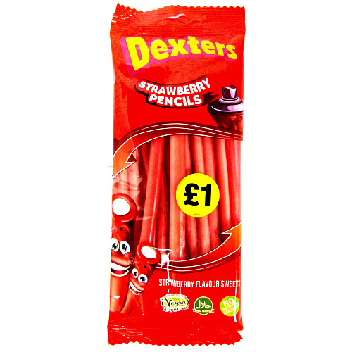 Dexters Strawberry Pencils   160g × 12 × 1