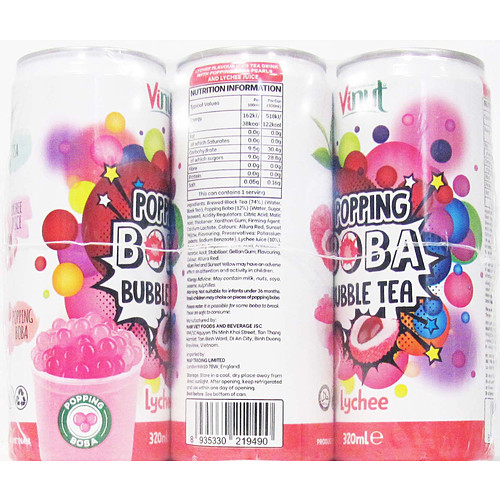 Vnt Bubble Tea Lychee 320ml × 6 × 1