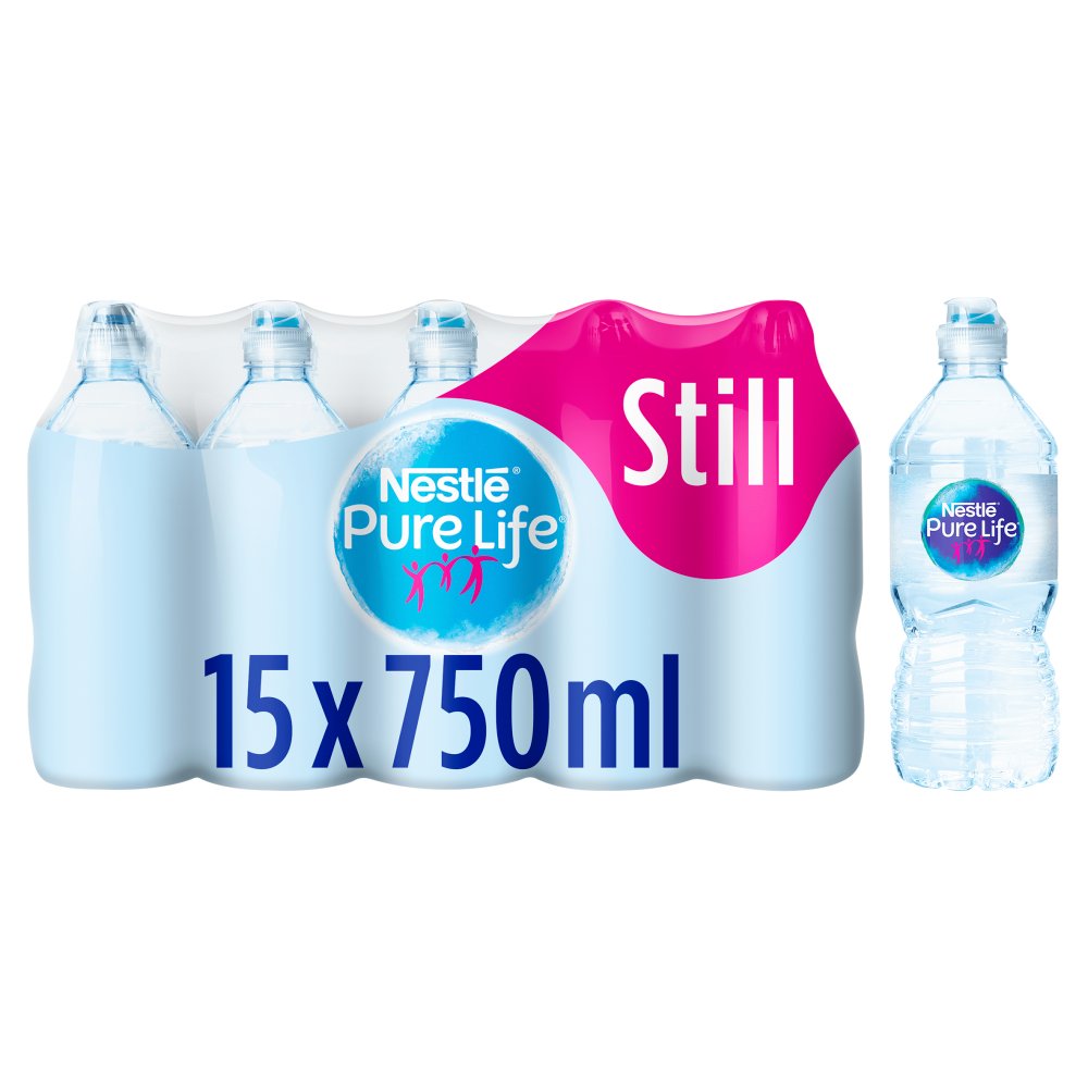 Nestle Pure Life Still Spring Water Sports Cap 15x750ml 750ml × 15 × 1