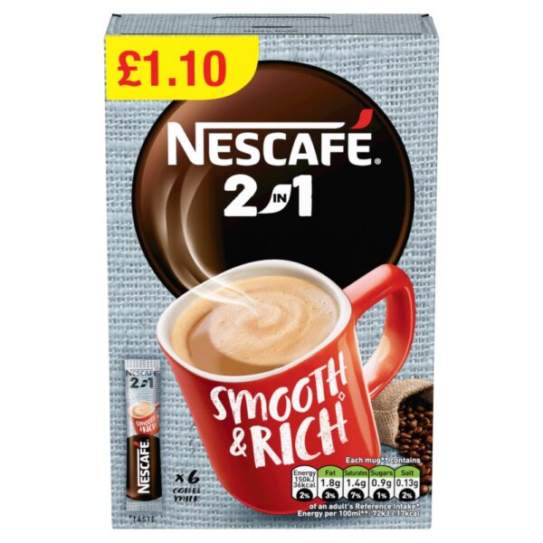 Nescafe 2in1 Instant Coffee 6 x 9g Sachets   6s × 11 × 1